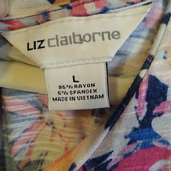 Women's size Large Liz Claiborne flowy floral top - Picture 2 of 5